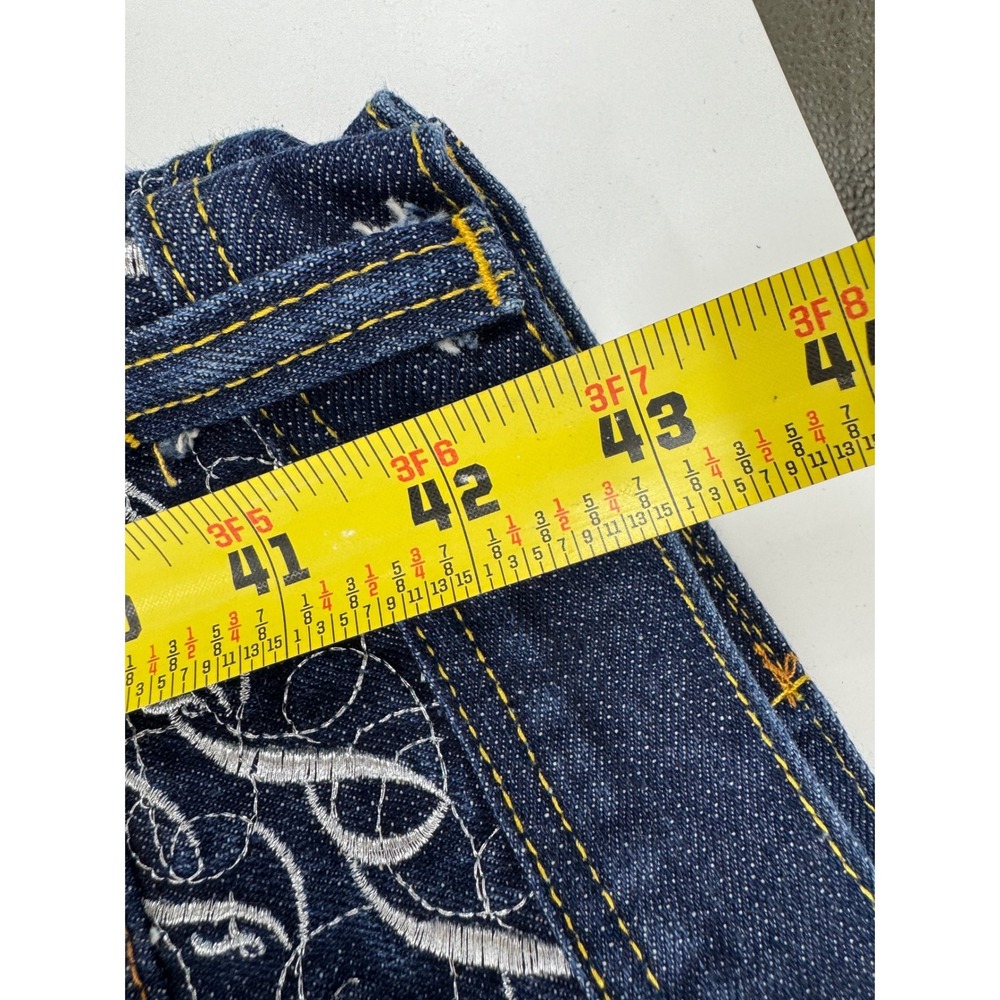 Phat‎ Classic Original Mens Dark Wash Embroidered Y2K Streetwear Jeans 38x34 - Picture 8 of 10